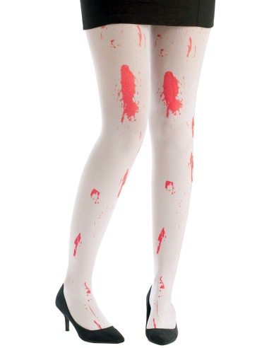 Collants blancs avec taches de sang rouge