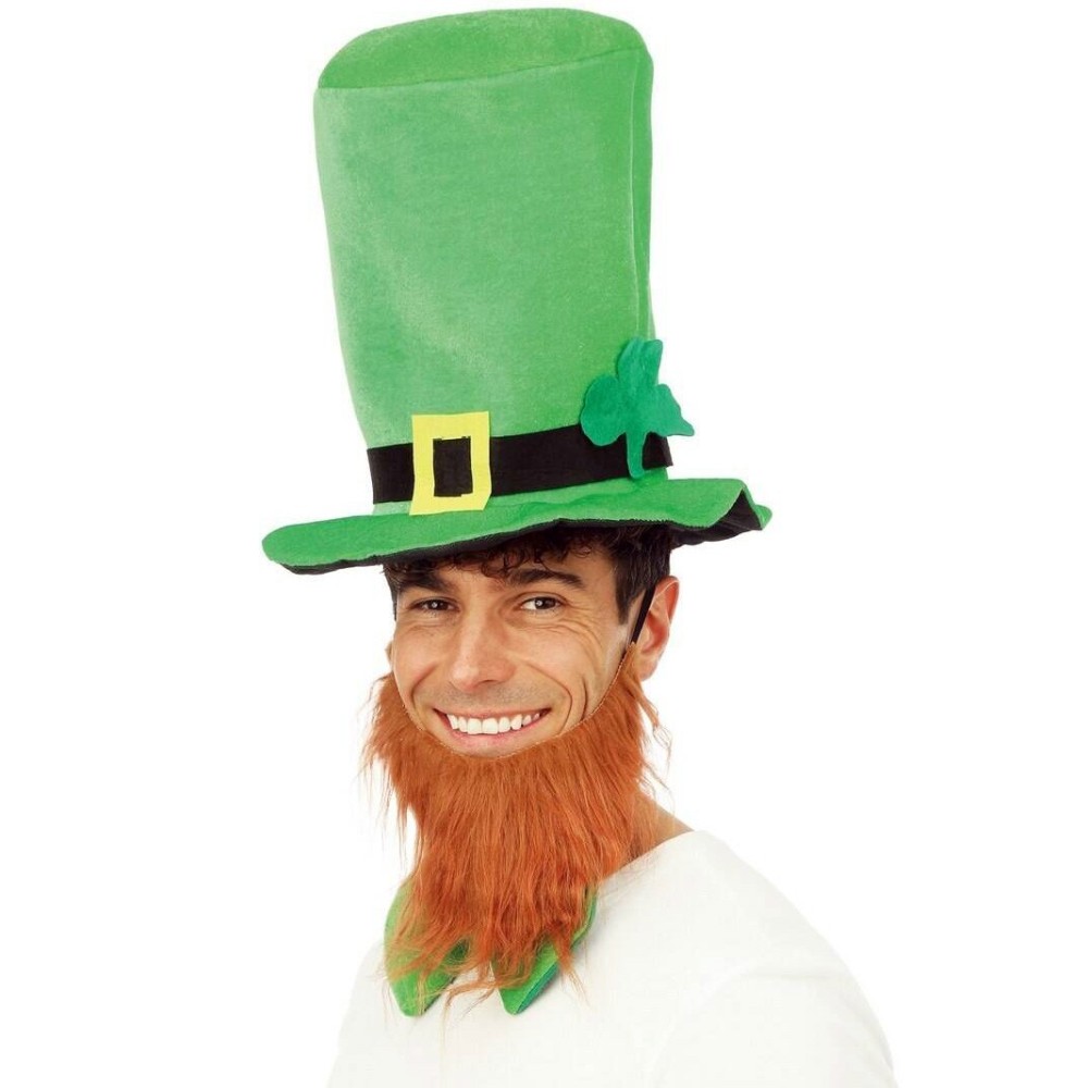 Chapeau Saint Patrick avec barbe rousse