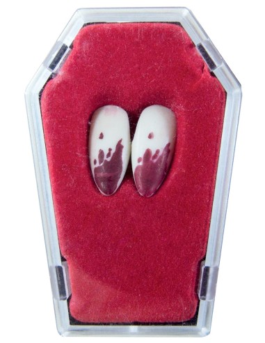 Canines de vampire sanglantes adhésive pour maquillage Halloween