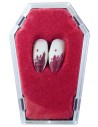 Canines de vampire sanglantes adhésive pour maquillage Halloween