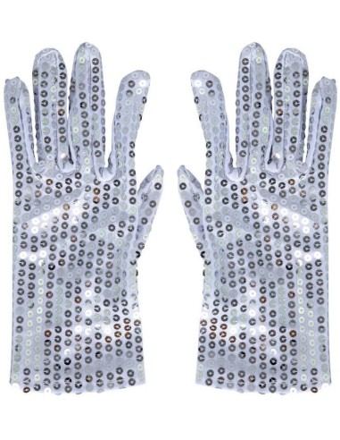Gants sequins argent