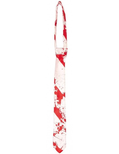 Cravate blanche avec taches de sang rouge
