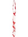 Cravate blanche avec taches de sang rouge