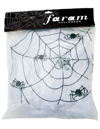 Décoration toile d'araignée avec araignées pour Halloween