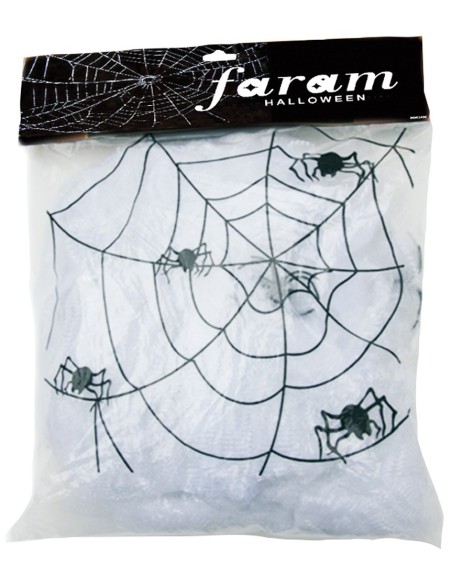 Décoration toile d'araignée avec araignées pour Halloween