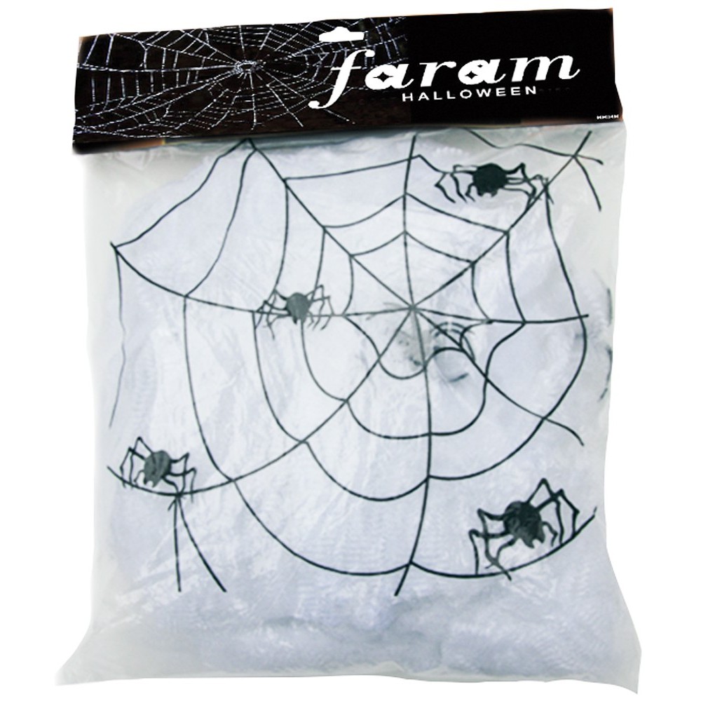 Décoration toile d'araignée avec araignées pour Halloween