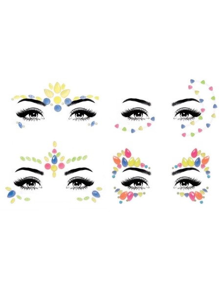 Strass visage phosphorescent autocollant