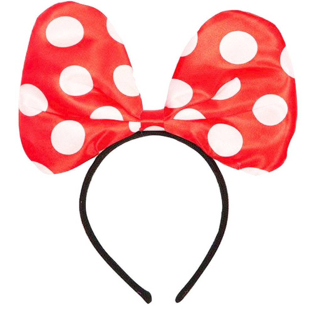 Serre-tête Minnie rouge à pois blancs