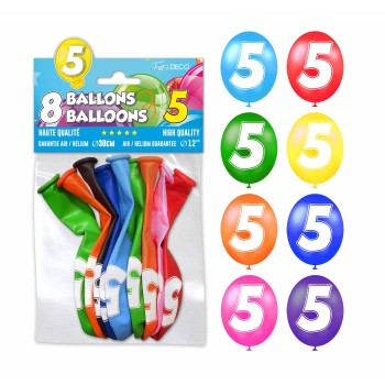 8 ballons chiffre 5