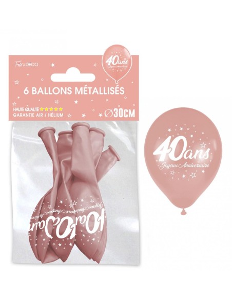 6 ballons joyeux anniversaire 40 ans