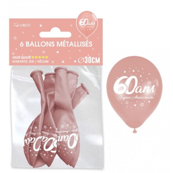 6 ballons joyeux anniversaire 60 ans
