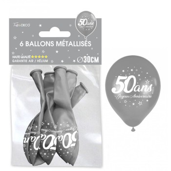 6 ballons joyeux anniversaire 50 ans