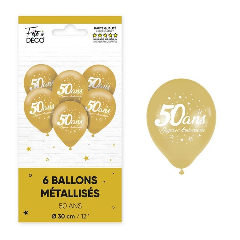 6 ballons joyeux anniversaire 50 ans