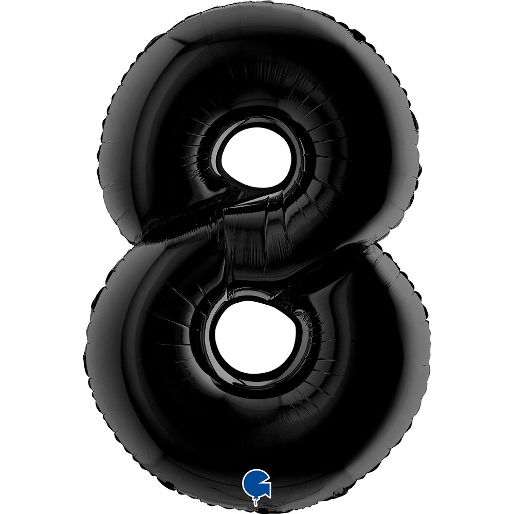 Ballon chiffre 8 noir géant