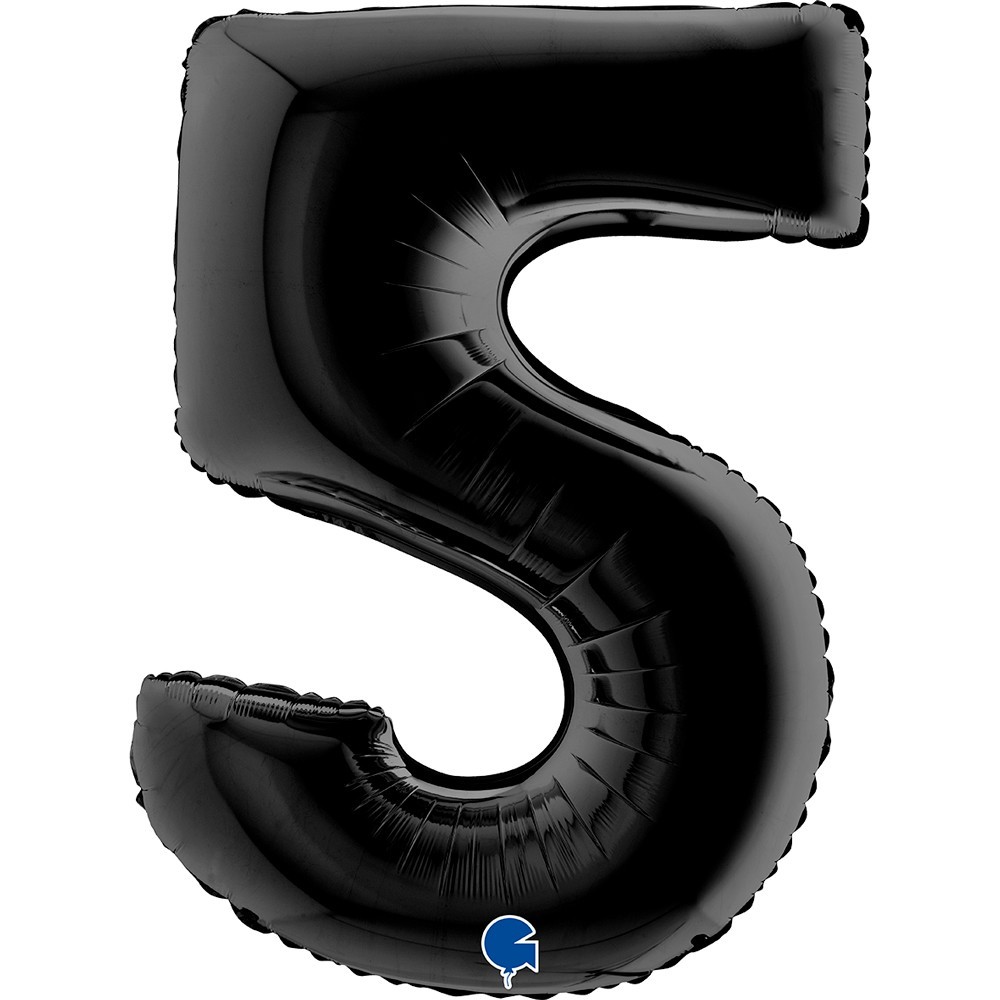 Ballon chiffre 5 noir géant