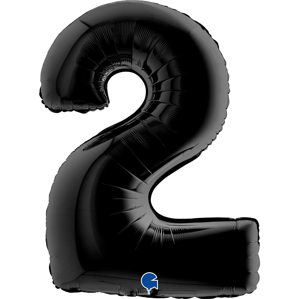 Ballon chiffre 2 noir géant
