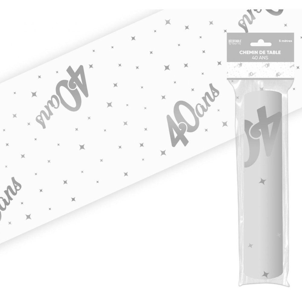 Chemin de table pour anniversaire de 40 ans