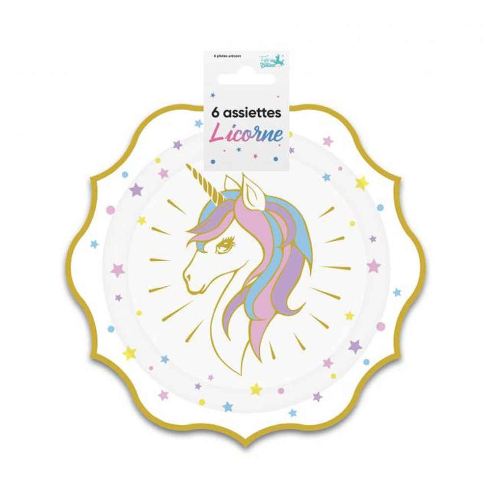 6 assiettes licorne