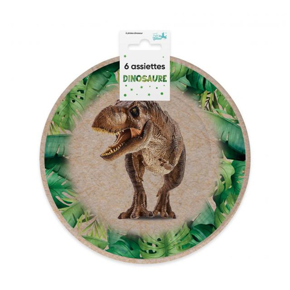 6 assiettes dinosaure