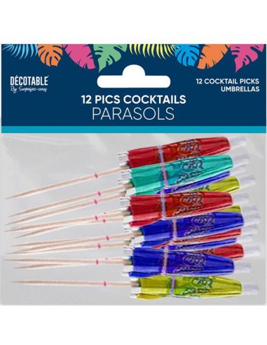 12 pics cocktail parasols