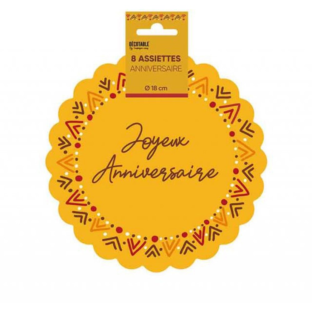8 assiettes anniversaire bohème