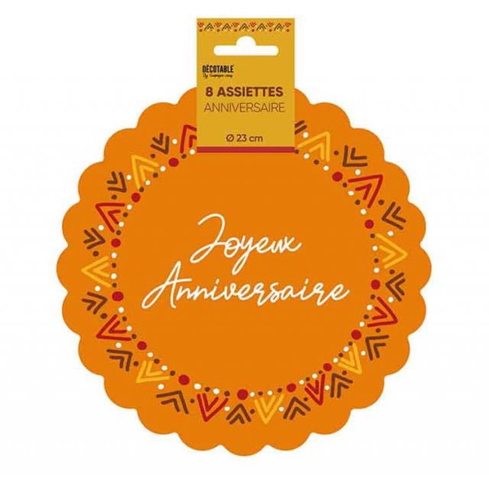 8 assiettes anniversaire bohème
