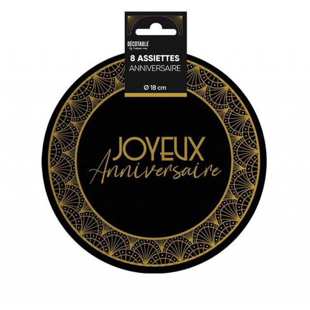 8 assiettes anniversaire art déco