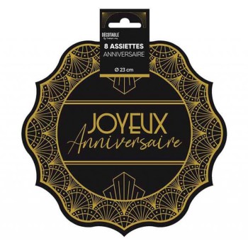8 assiettes anniversaire art déco