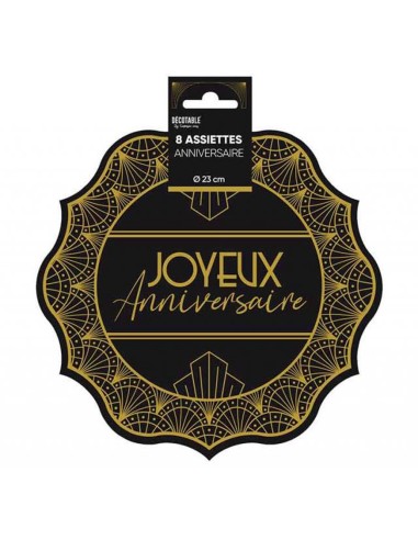 8 assiettes anniversaire art déco