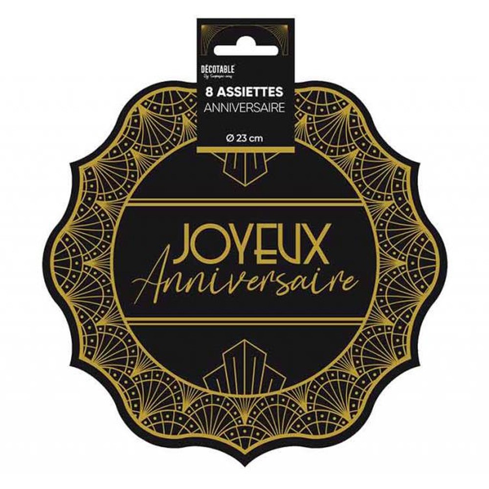 8 assiettes anniversaire art déco