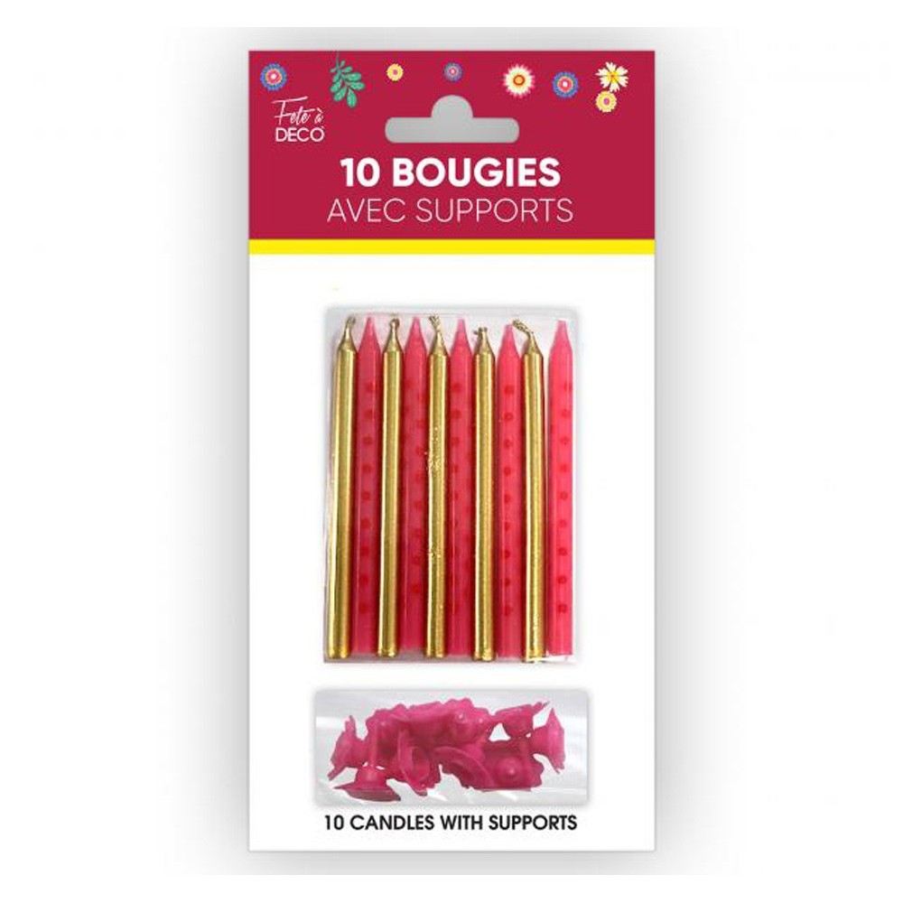 6 bougies paillettes florales