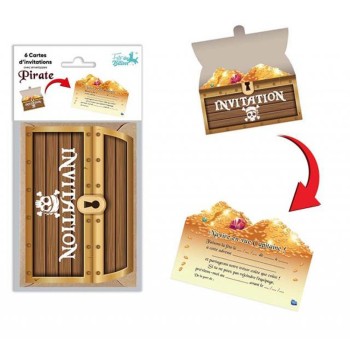 6 cartons invitation pirate