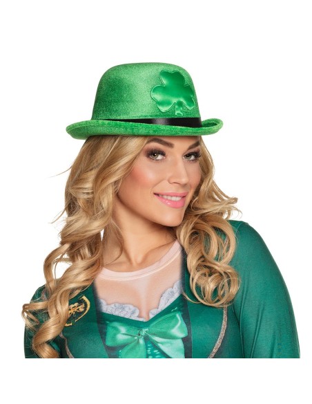 Chapeau melon trèfle vert