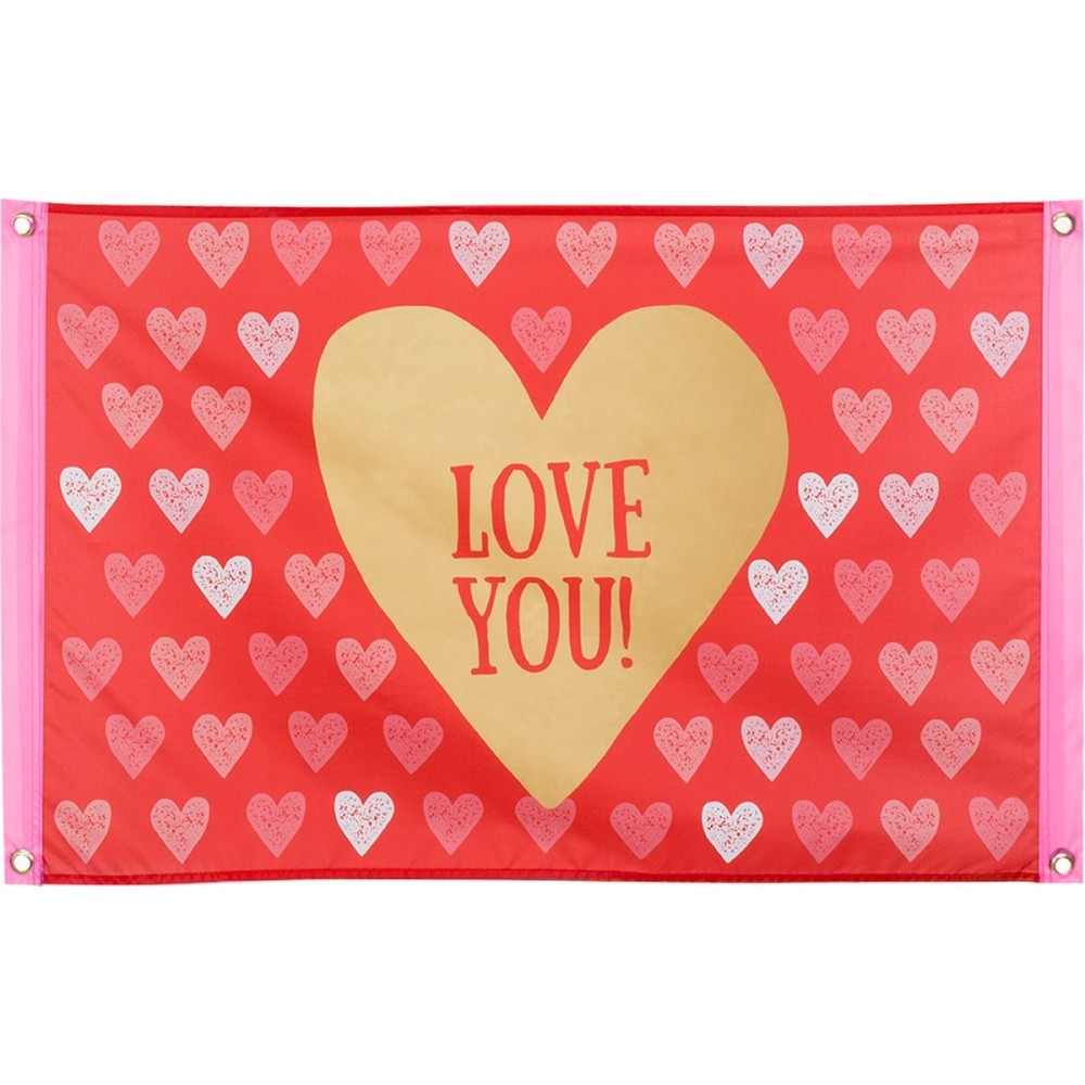 Drapeau avec coeurs Love You