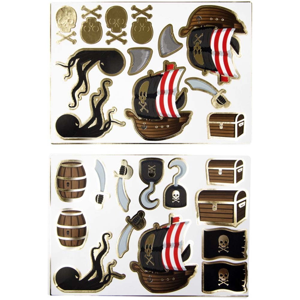 25 stickers thème pirate