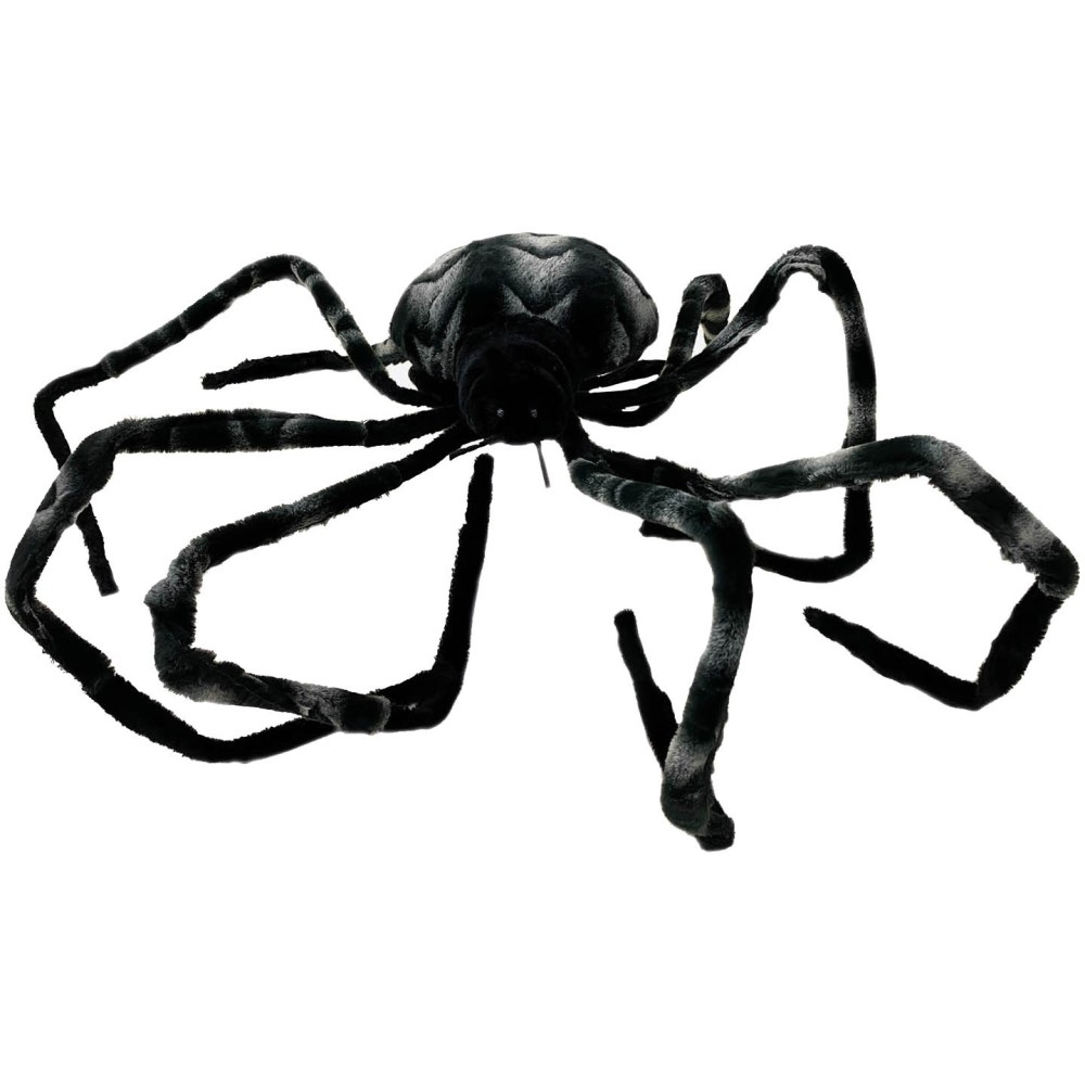 Suspension géante araignée noire pour déco Halloween
