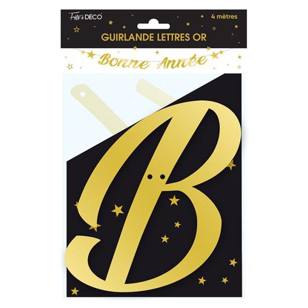 Guirlande lettres Bonne année or 4m