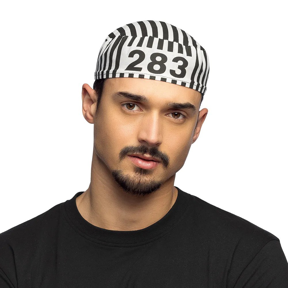 Calot prisonnier rayé noir et blanc