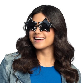 Lunettes étoiles noires rock star