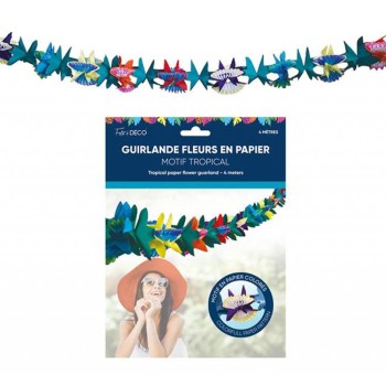 Guirlande fleurs motif tropical