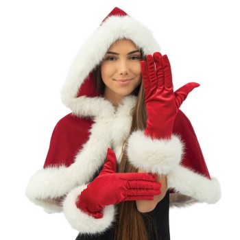 Gants de Noël rouge luxe