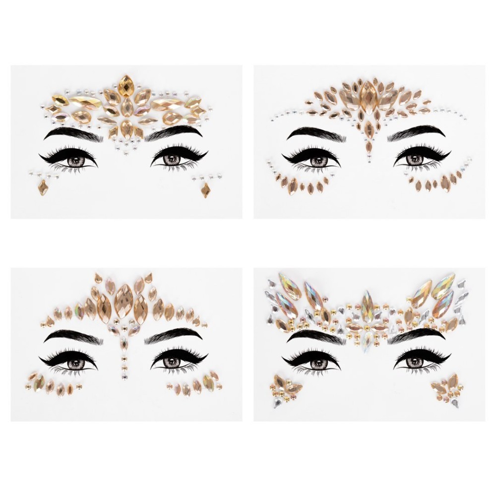 Strass or pour le visage