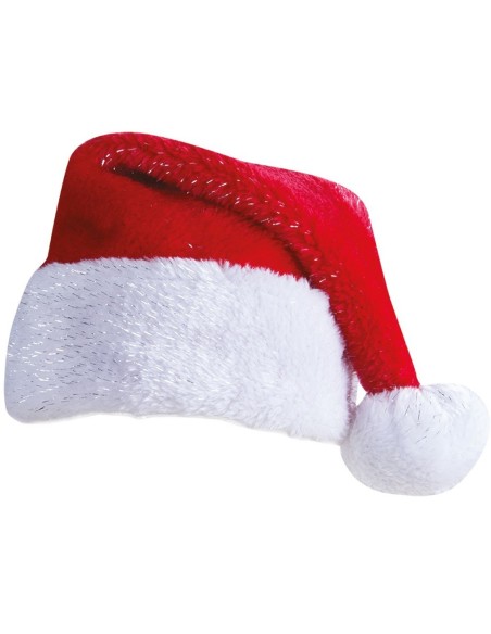 Bonnet Père Noël rouge argenté