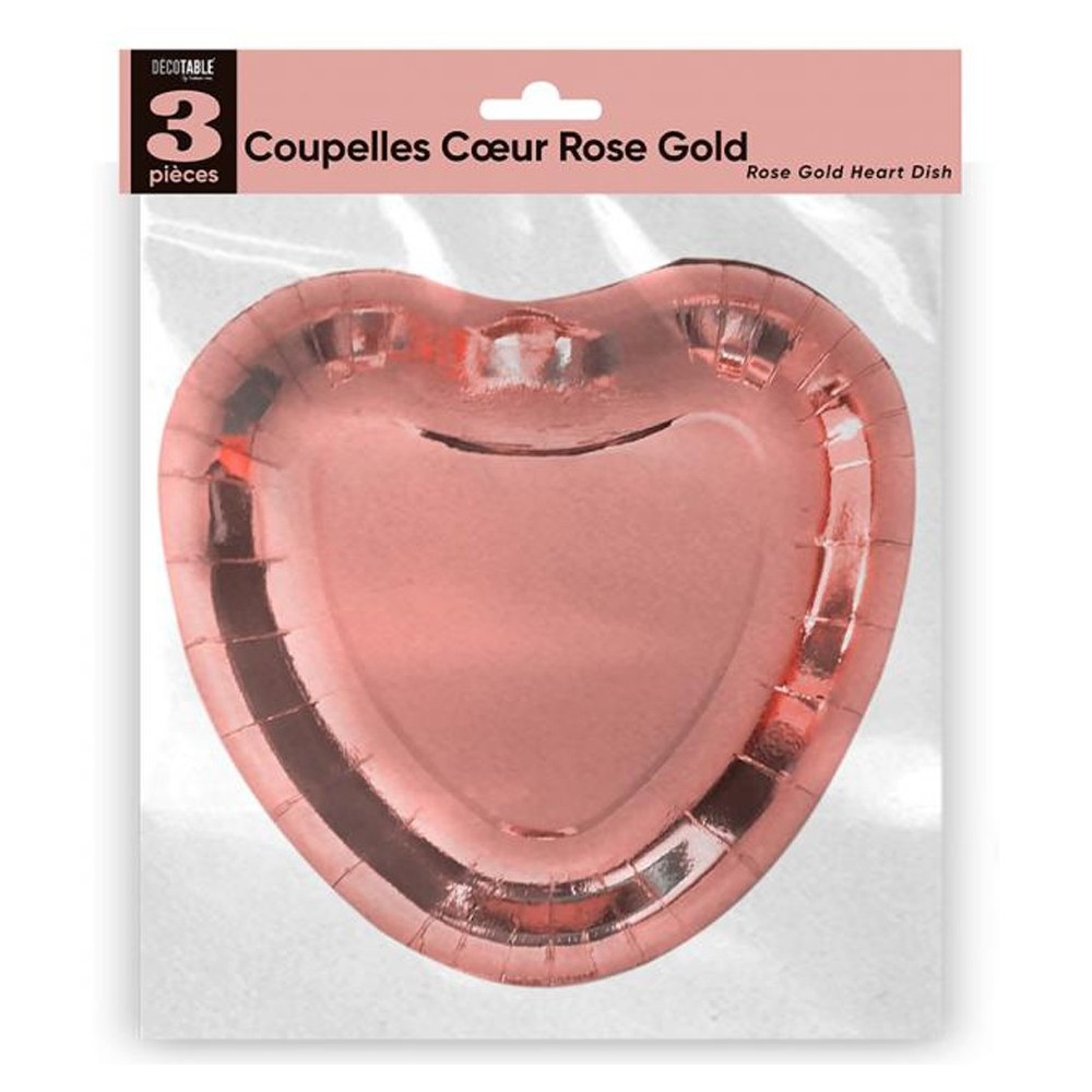 3 coupelles coeur rose gold