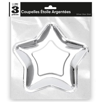3 coupelles étoile argentée