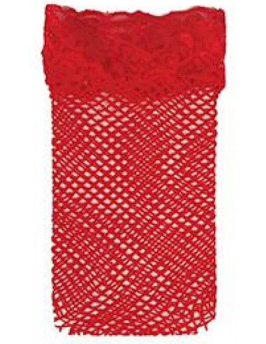 Bas résille rouge