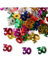 Confettis chiffre 30 multicolores