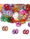 Confettis chiffre 60 multicolores