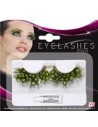 Faux cils noirs à pois jaunes