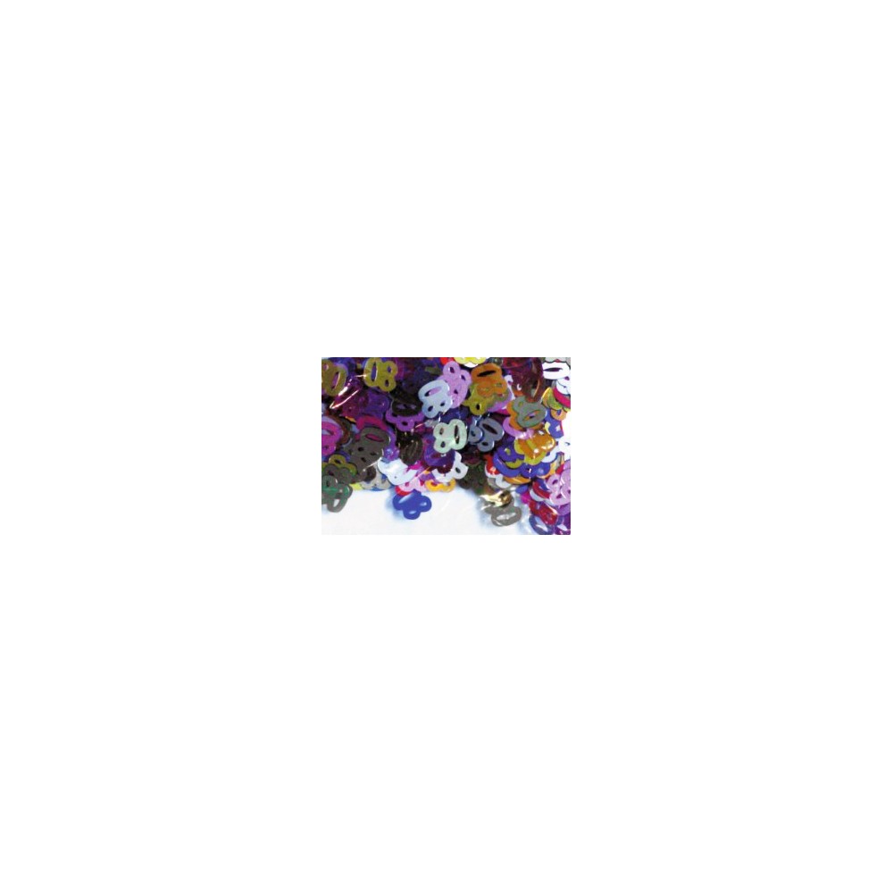 Confettis chiffre 80 multicolores